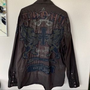 Roar Men's Embroidered Hardcore Button Up